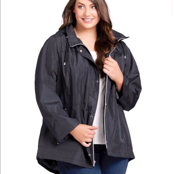 Plus size avenue 3xl xxxl jacket anorak rain wind breaker lightweight spring - Picture 1 of 5